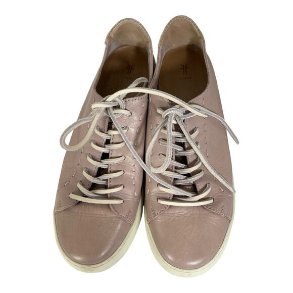 Frye Lena Dusty Rose Leather Lace Up Platform Sneaker Size 9 - Picture 5 of 10